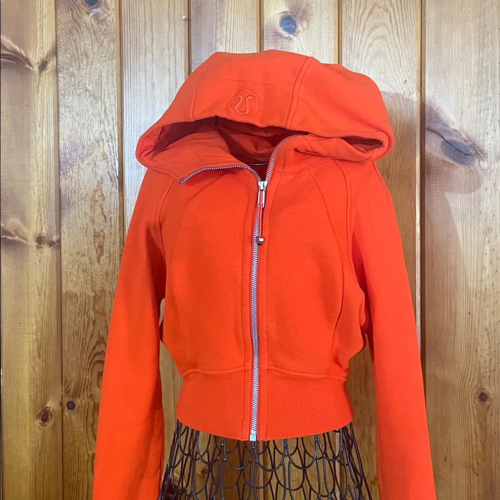 lululemon athletica Jacket Lululemon Scuba Full-Zip Cropped Hoodie Solar Orange - Image 4