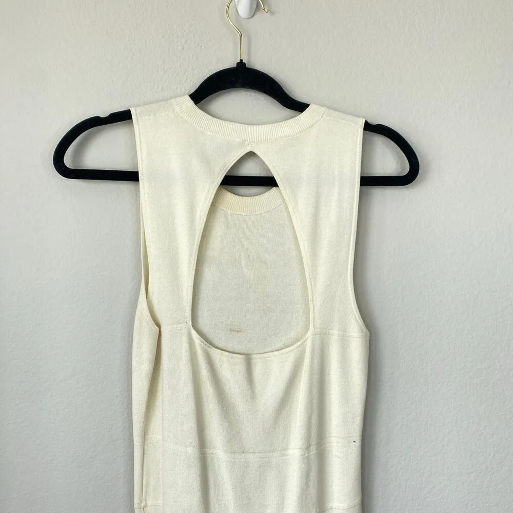 THEORY Maysen Prosecco Dress Ivory Ice Knit Size Small NWT Open Back A Line - Image 11