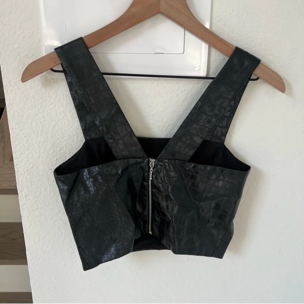 NWT SAYLOR Nixie Skirt Set in Black Croc - Image 4