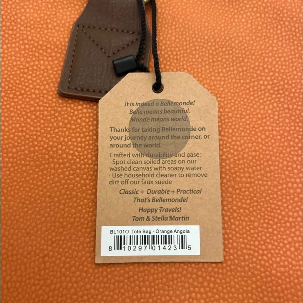 Tote Orange and Brown Stylish Tote Bellemonde vegan leather new - Image 3