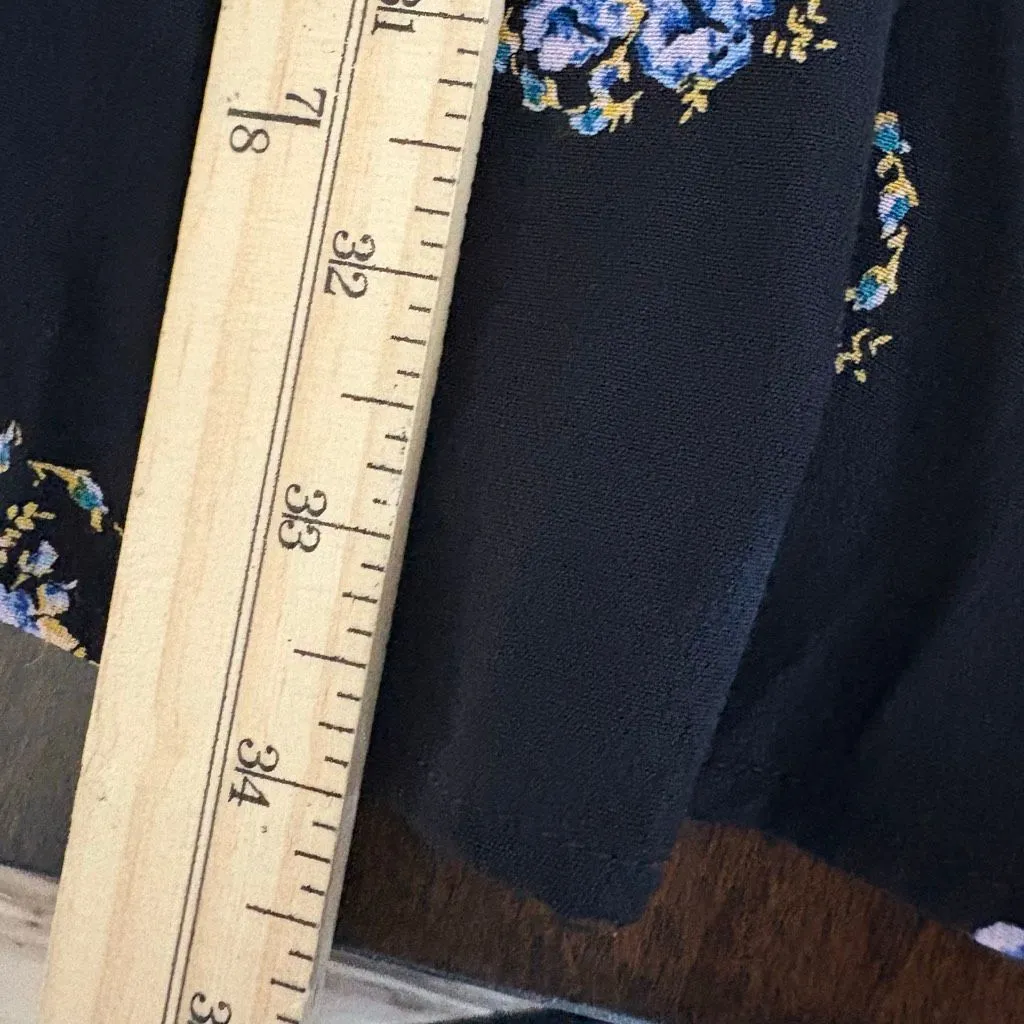 Free People Mockingbird Mesh Inset Mini Dress Women's Size 2 Black and Blue - Image 13