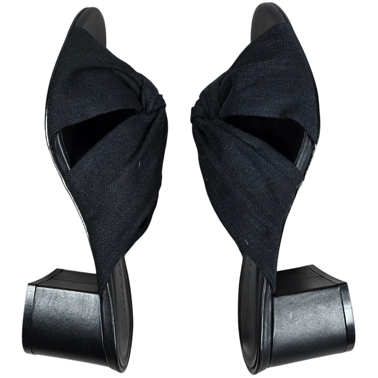 Rebecca Allen The Twist Slide Sandal‎ in Black Linen 8 NIB - Image 6