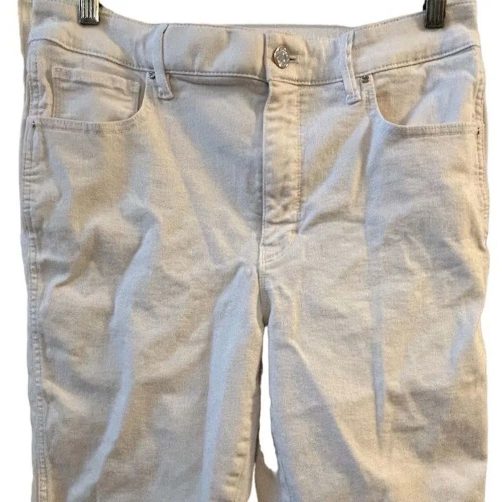 White House Black Market High-Rise Straight Leg Jeans Size 12 White Denim - Image 3