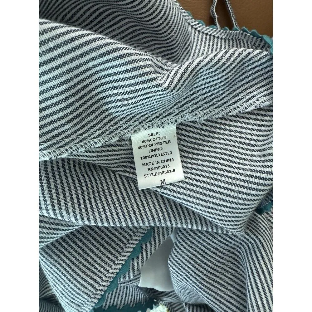 Andree By Unit Brandi Woven Tiered Rick Rack Trim Striped Tank Top Size Medium - Image 6