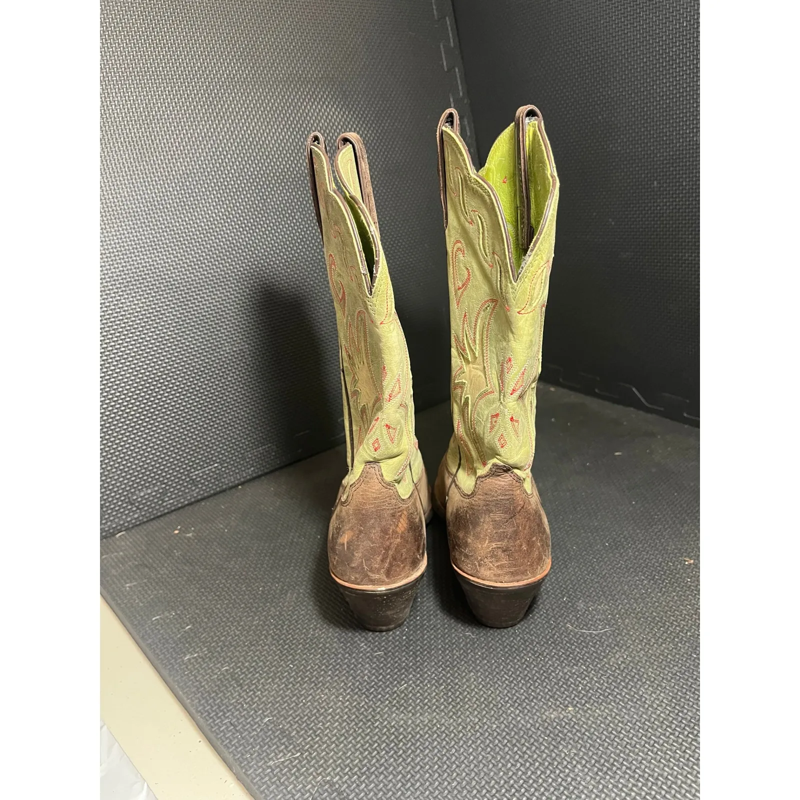 Womens Ariat 15771 Manzanita Green Leather Western Cowboy Snip Toe Boots Size 8 - Image 8