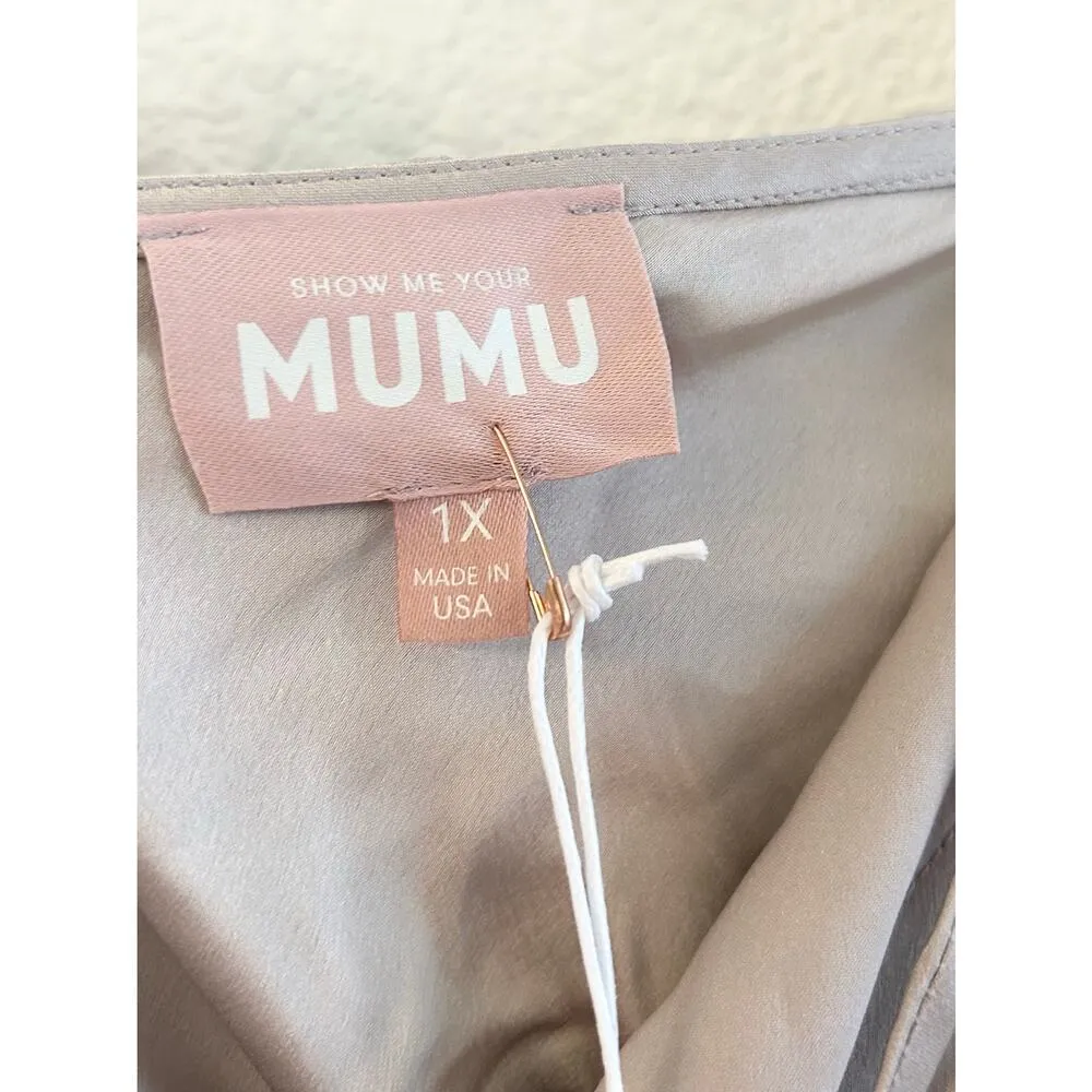 Show Me Your Mumu Samantha Ruffle Wrap Dress Show Me The Ring Luxe Satin 1X NWT - Image 9