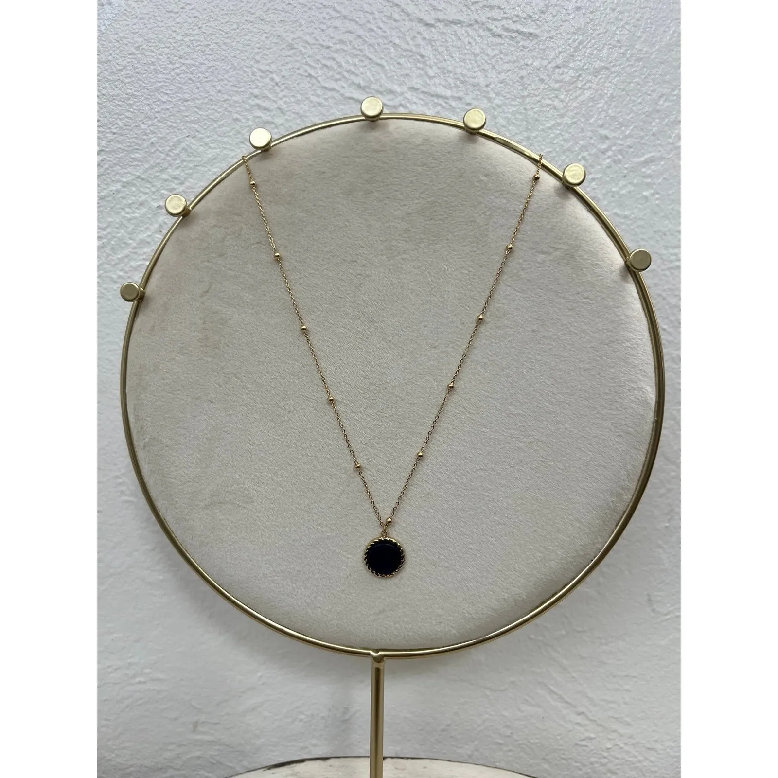 Titanium Steel 14K Gold Plated Elegant Lady Plating Inlay Round Twist‎ | BLUE - Image 7