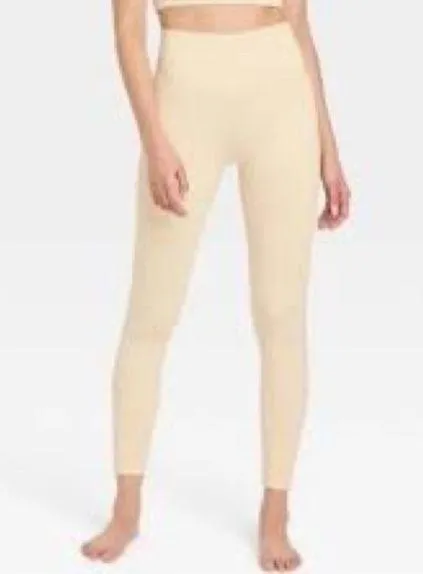 Women’s JoyLab cream high rise thick leggings M NWT - Image 2