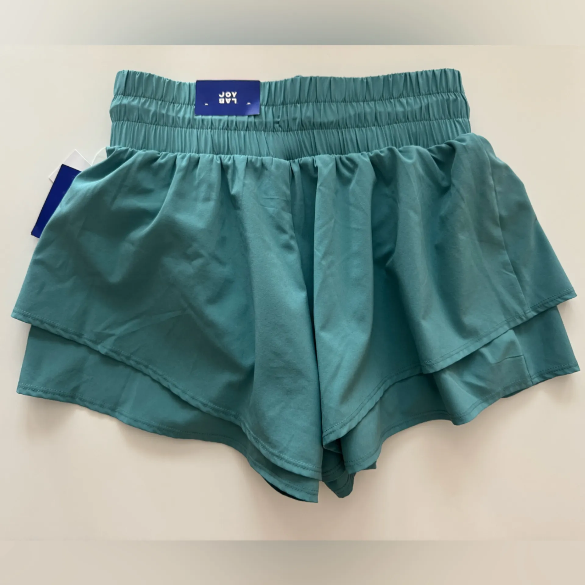 JoyLab Women’s Double Layer High Rise Athletic Shorts NWT Size XS Teal Green - Image 2