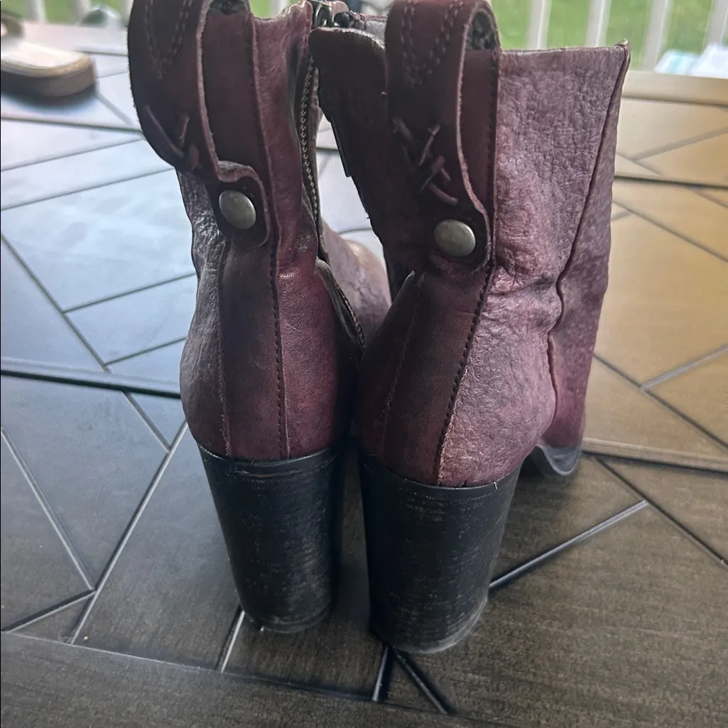 Free People Carrera Woven leather side zip ankle boots size 38 ladies gothic - Image 9