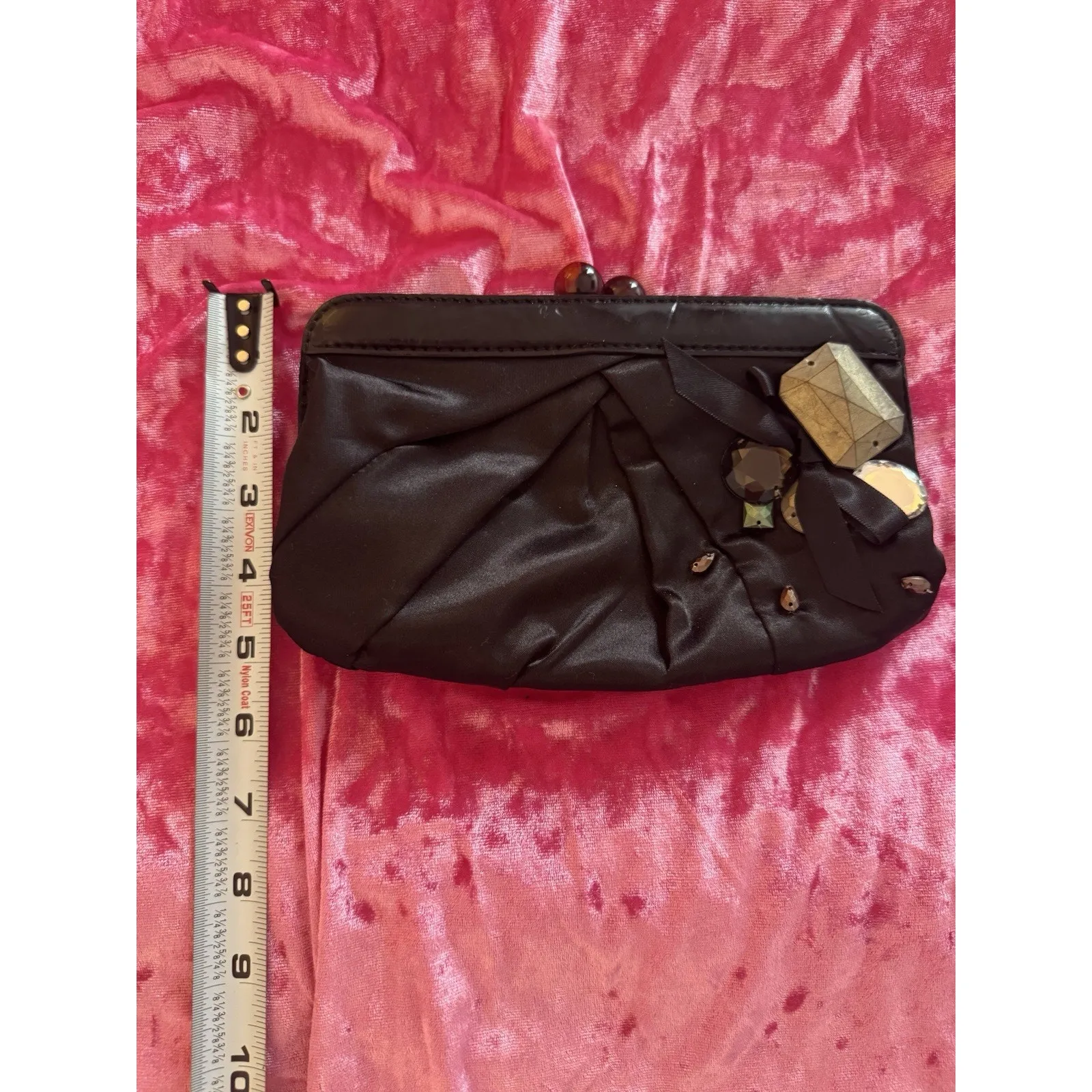 Simply Vera Wang Black Clutch Embellished Glam Formal Wedding Special Occasion - Image 6