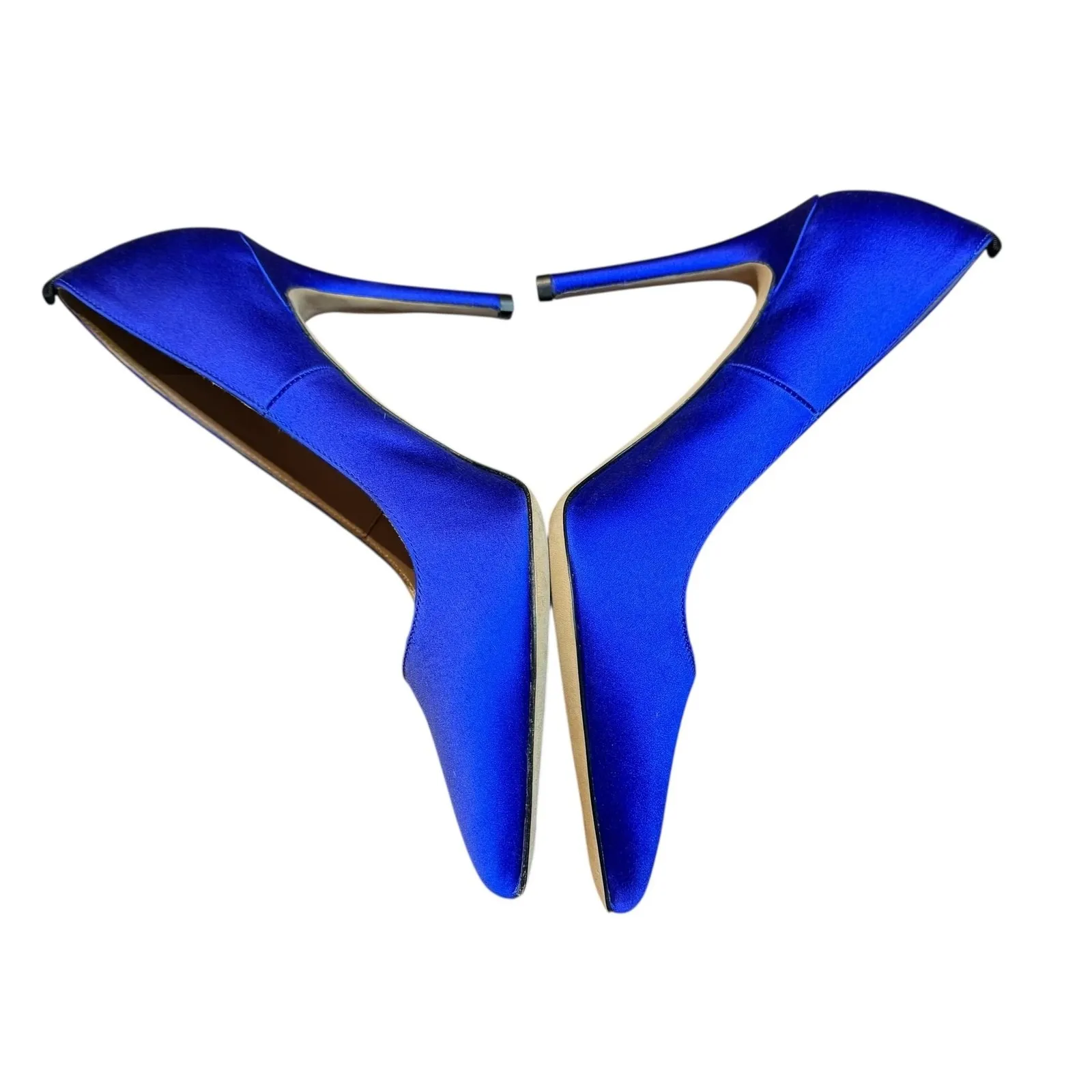 SJP Fawn SA Shoes Womens Size 6 Blue Satin Pointed Toe Stiletto Heels Pumps - Image 4