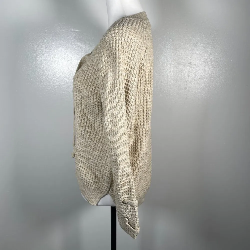 🎈🎈🎈BOGOHO 🎈🎈🎈It's Our Time Lace Tie Waffle Knit Long Sleeve Pullover Sweater - Image 6