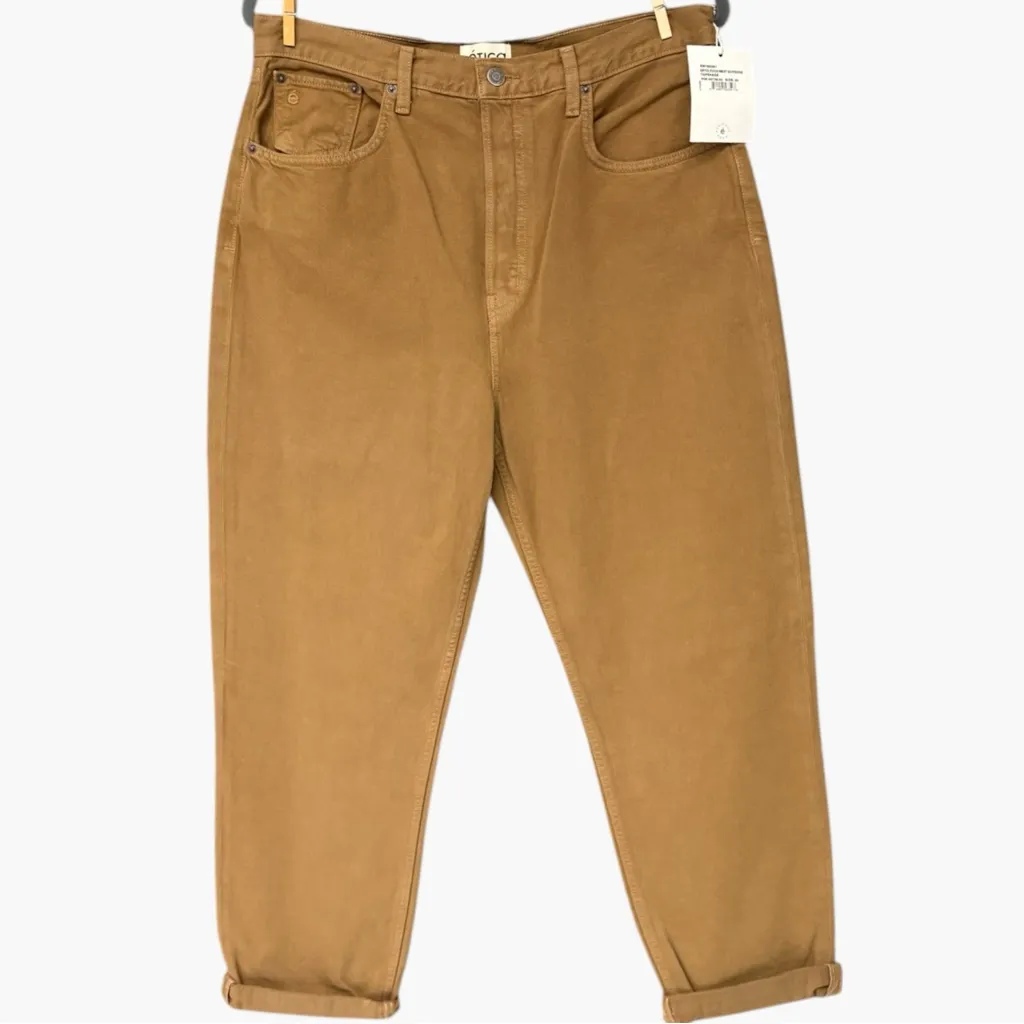 Etica Brown Bryce Pinch Waist Boyfriend Pants Size 30 Boyfriend Jeans in Tan - Image 5