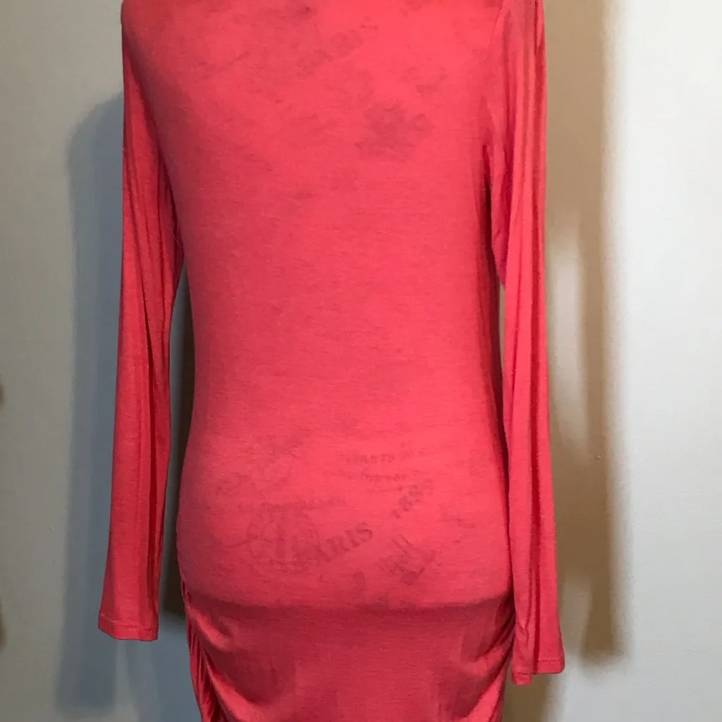 TIFFANY & GREY CORAL FITTED SLOUCH LONG SLEEVE LIGHTWEIGHT TOP SIZE MED Orange - Image 6