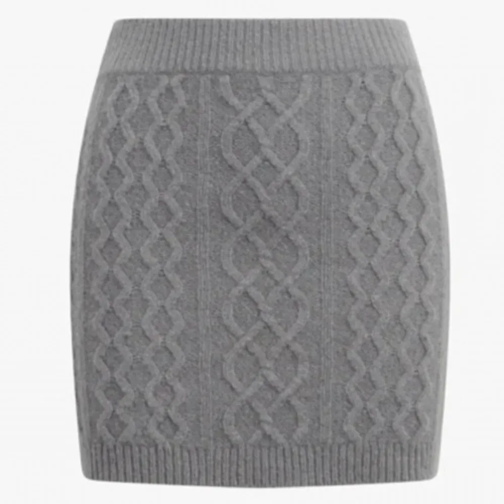 đź’•FAVORITE DAUGHTERđź’• Cable Knit Mini Skirt Wool Cashmere Storm Cloud Grey L NWT Gray Size L - Image 9