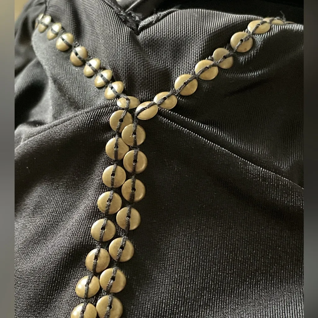 Bebe Black Bodycon Stud Detail Sexy Little Black Dress - M - Image 11