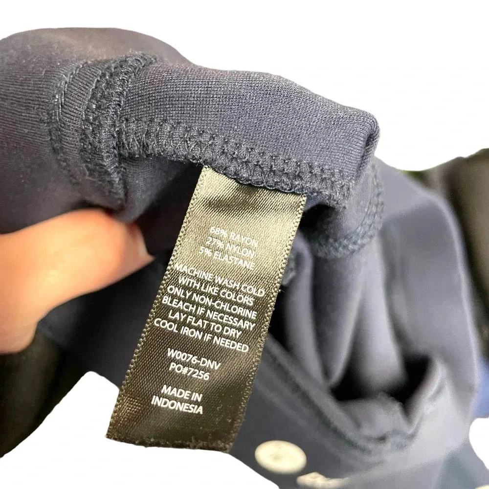 Betabrand Straight-Leg Classic Dress Pant Yoga Pant Navy Blue Size Medium Petite - Image 7