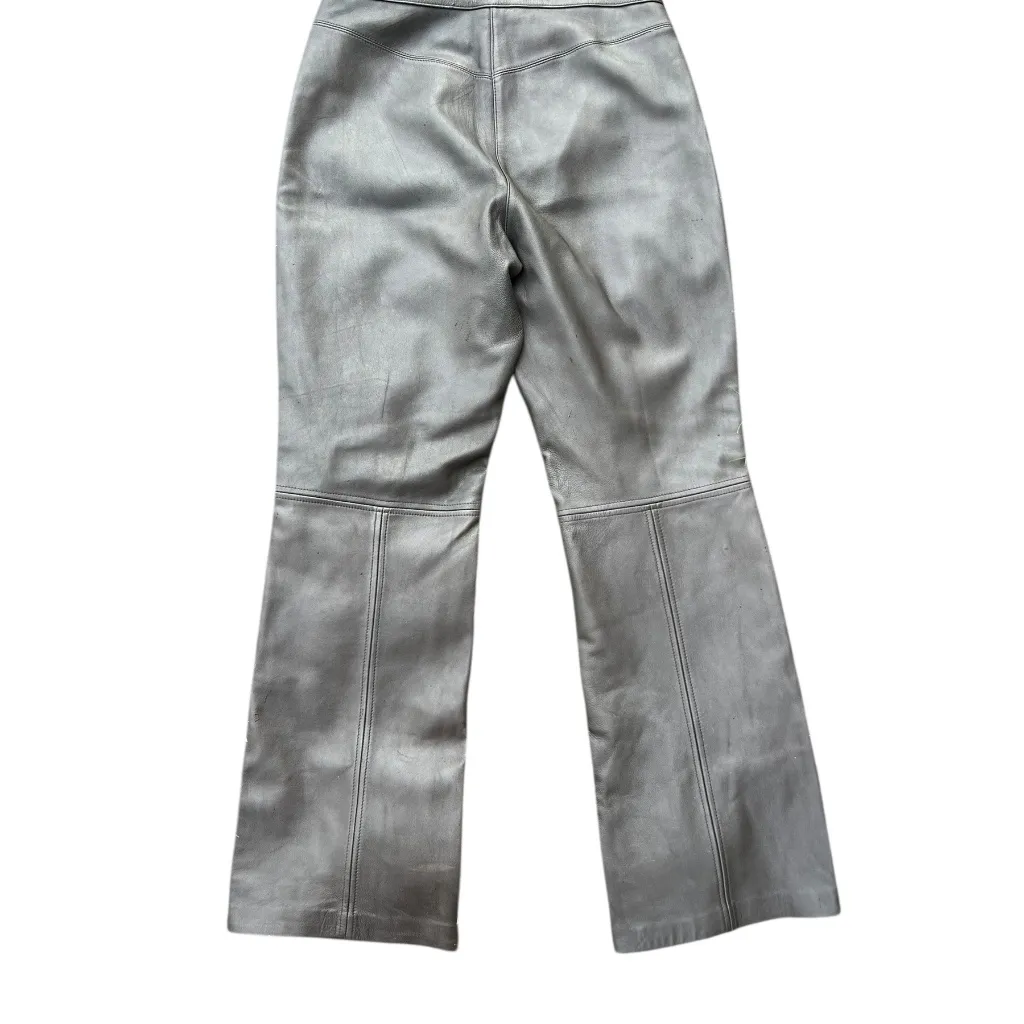 Dark Brown Genuine Leather Pants Size 8 - Image 5