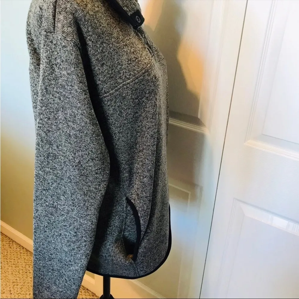 Eddie Bauer Women Size Large Grey Gray Quarter Snap Pullover Pockets Fall Winter - Image 11