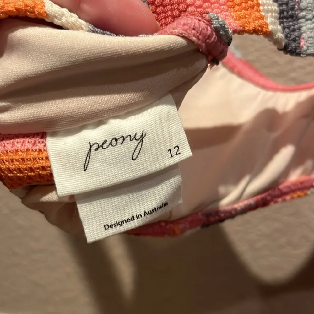 Peony Women’s Striped Bikini Top Size 12 Blue - Image 8