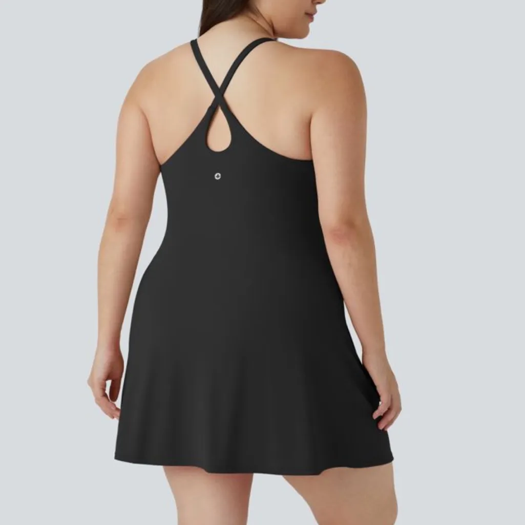 Halara Everyday SoftlyZero Plush Backless 2 in 1 Flare Workout Dress 2x - Image 7