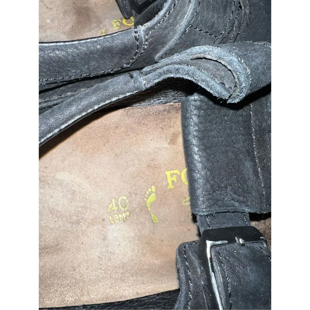 Birkenstock Footprints Madeira Black  Leather Fisherman Sandals 40 9 - Image 5