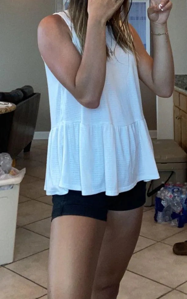 Caution to the Wind White Tank Top - Image 2