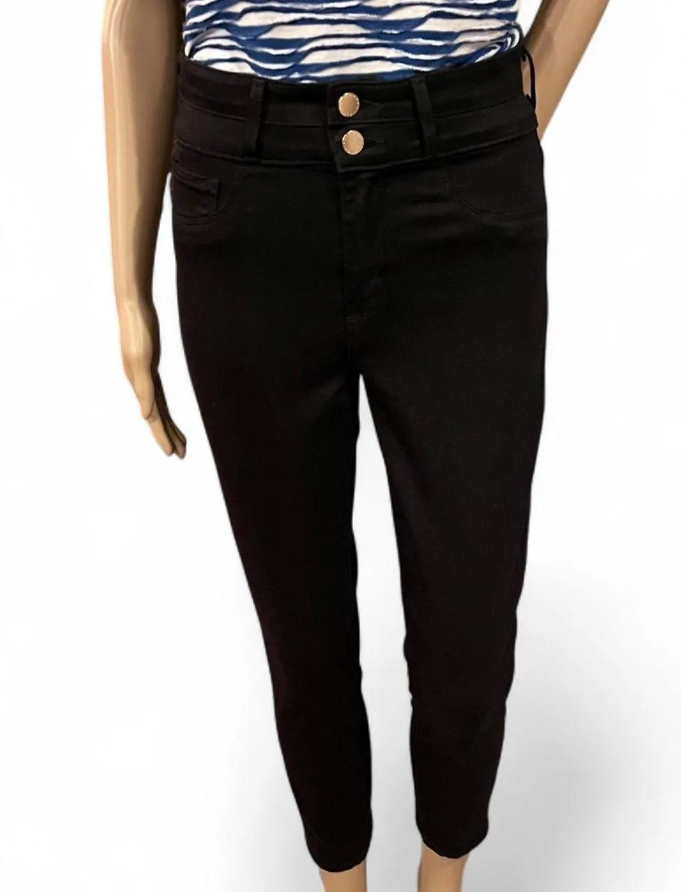 NWOT! L'AGENCE PEYTON High-Rise Skinny Black Double Waist Stretch Jeans Ankle 26 - Image 1