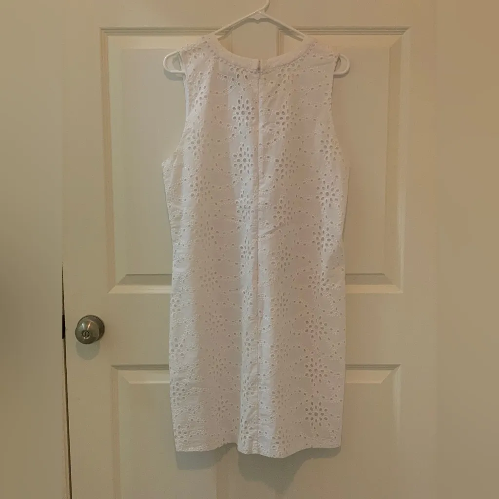 White House Black Market White Eyelet Dress.   Size-14 - Image 3