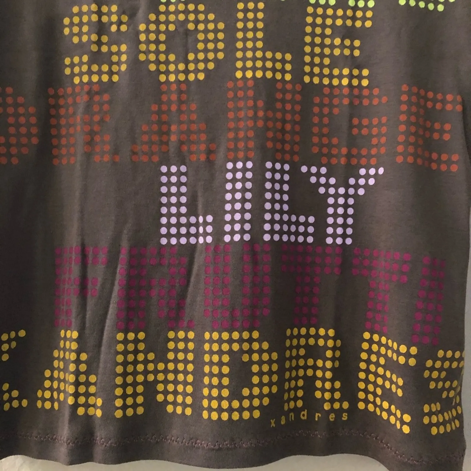 Belgium Xandres Graphic Tee Anis Sole Lily Frutti European Travel Vacation Brown Size L - Image 3