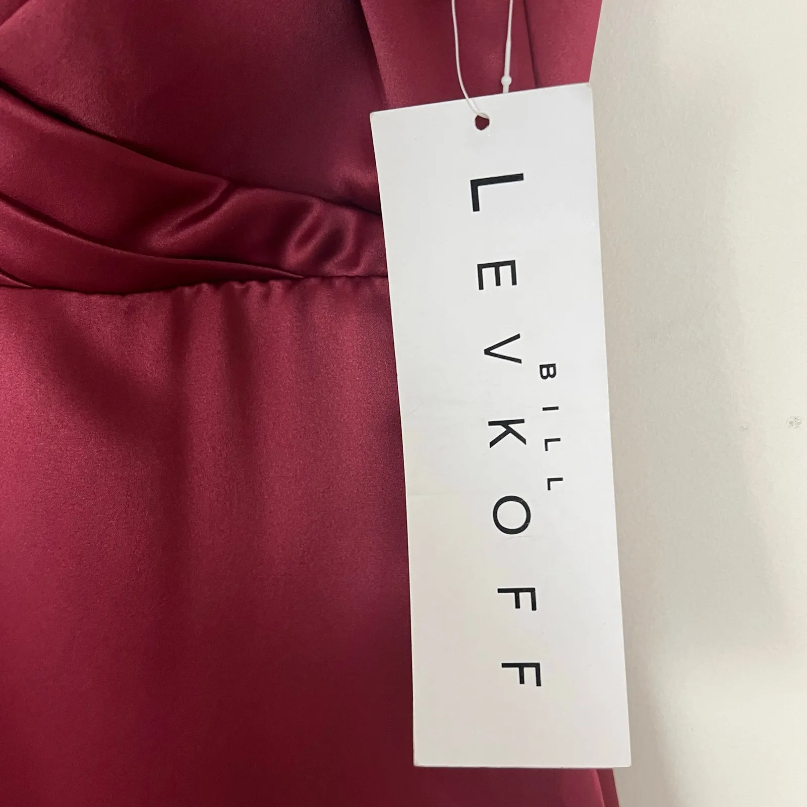 NWT Bill Levkoff Sleeveless Satin Gown Prom Bridesmaid Dress Burgundy Size 8 - Image 6