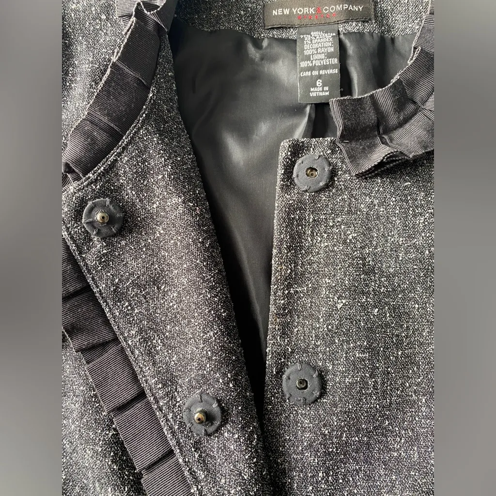 NEW YORK &‎ COMPANY STRETCH WOMENS BLAZER Gray Size 6 - Image 8