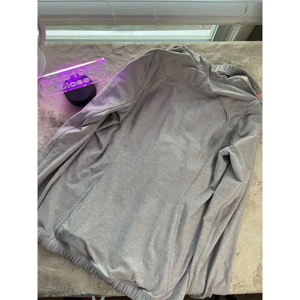 Lululemon Women's 1/2 Zip Pullover Jacket Gray w/ Orange Accents Size 10 - Image 10