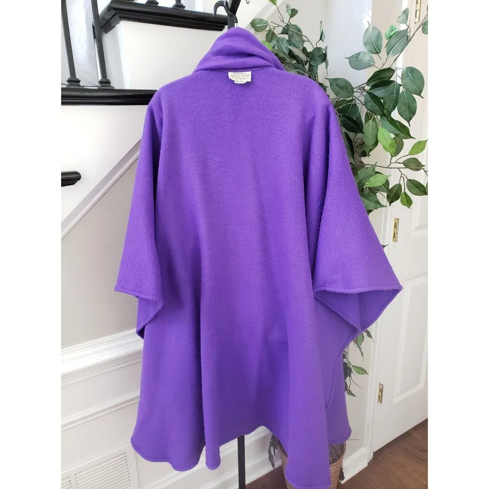 Vintage Kathleen For Sweet Herb Cape Top One Size Purple Hook & Eye Front - Image 4
