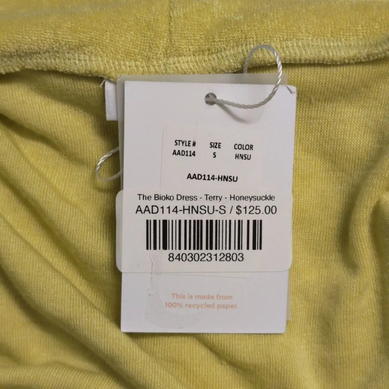 NWT Andie The Bioko Dress Honeysuckle Hooded Pockets V Neck Terry Knit Hoodie S - Image 7