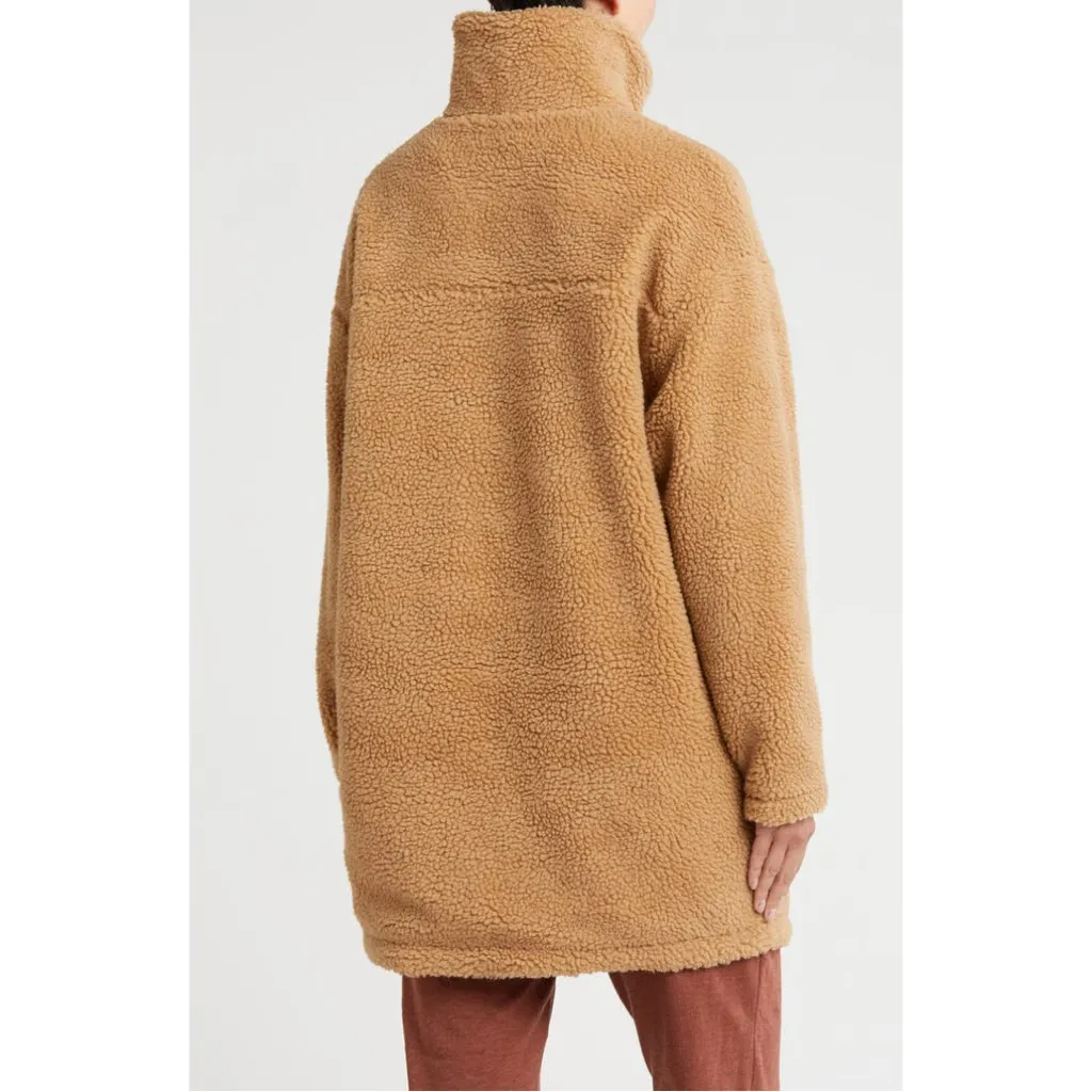 Spiritual Gangster Lexi High-Pile Fleece Coat Camel Teddy Jacket - Image 2