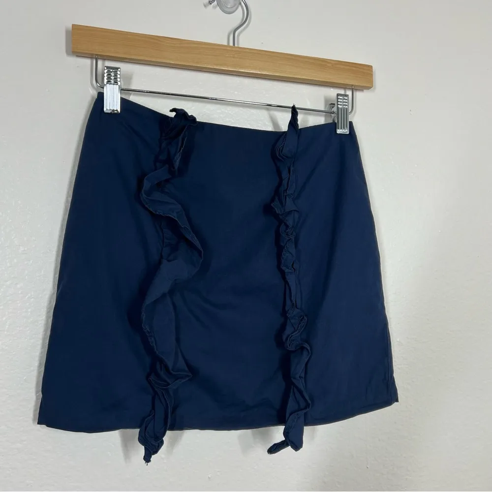 Lovers + Friends Navy Blue Ruffle Wilma Mini Skirt - Image 4