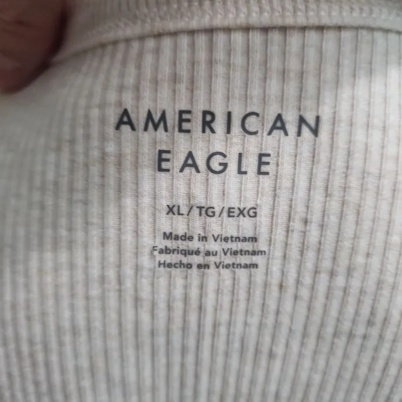 American Eagle Tank Top Womens Size‎ XL Off White Ribbed Square Neck Stretch - Image 6