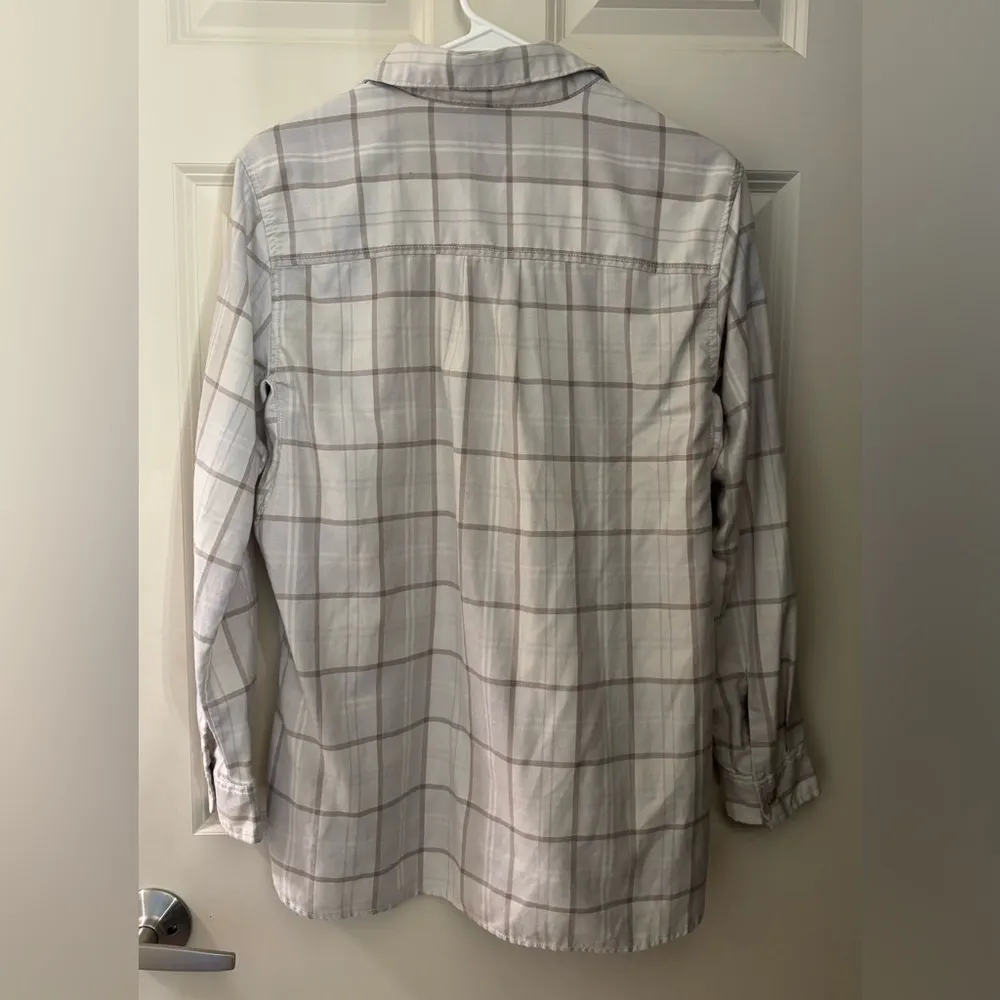 Mountain Hardwear Women’s Lightweight Flannel Button Up, Cream Plaid, M - Image 7