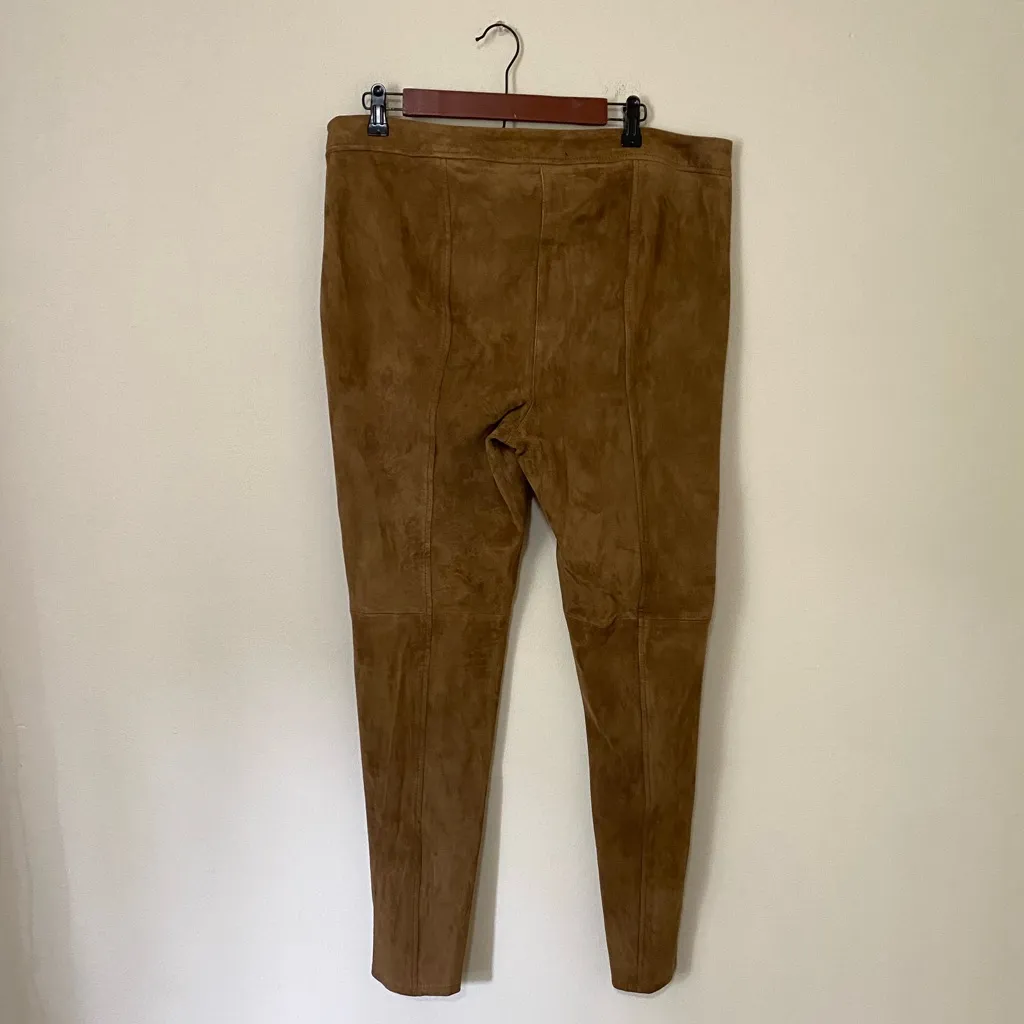 Talbots Women’s Brown Goat Suede Leggings Size 12 - Image 3