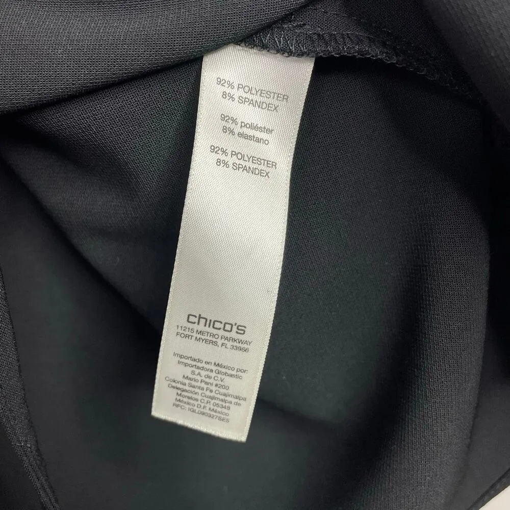 Chicos Tie Front Draped Minimalist long Jacket Black Lagenlook Womens 2 L 12 - Image 11