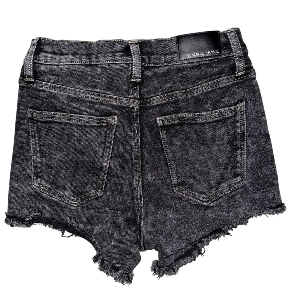 Kendall & Kylie Shorts Womens 3/26 Juniors Black Jean Denim Drifter High Rise - Image 2