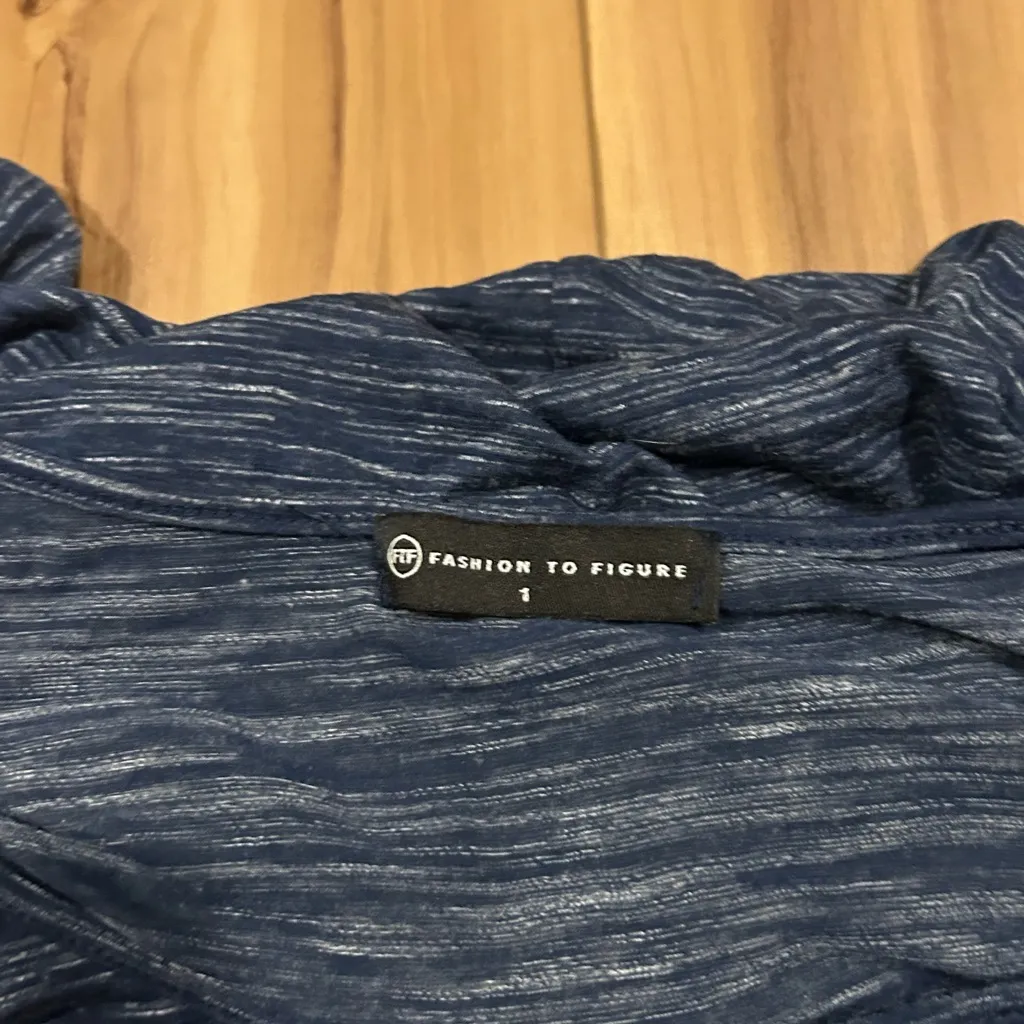 Fashion to Figure Navy Tank Top with White Letters Tie Font Size 1X - Image 3