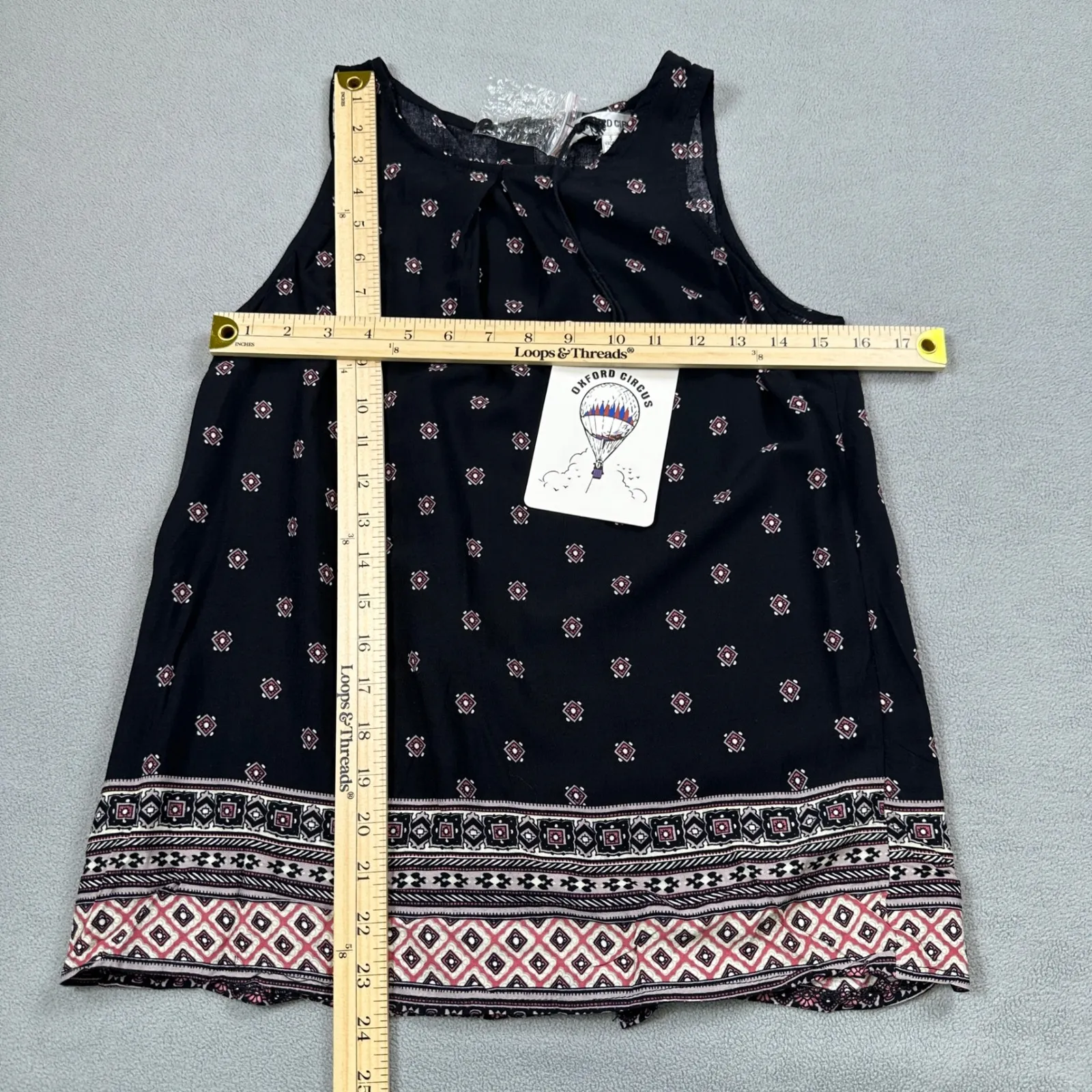 Oxford Circus Women Tank Top S Black Floral Sleeveless Casual Blouse Button Down - Image 3