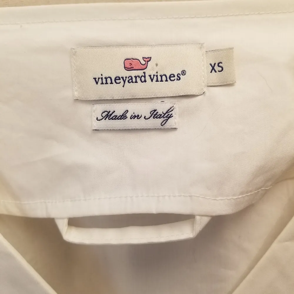 {XS} Vineyard Vines Women's Cross Front Bell Sleeve Blouse Tie Cuff - Image 9