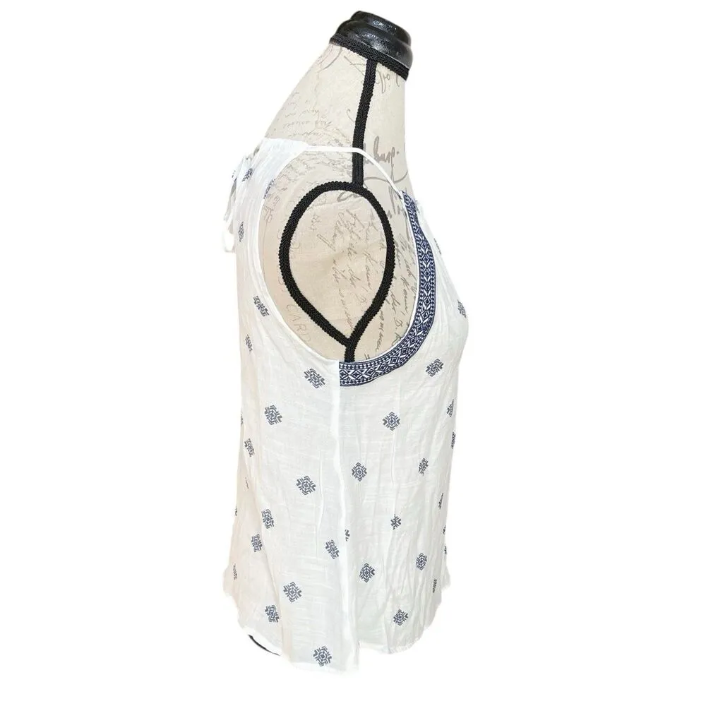 Blu Pepper Womens Blouse Sz Medium   Skeeveless Boho Embroidered Tribal Festival - Image 4