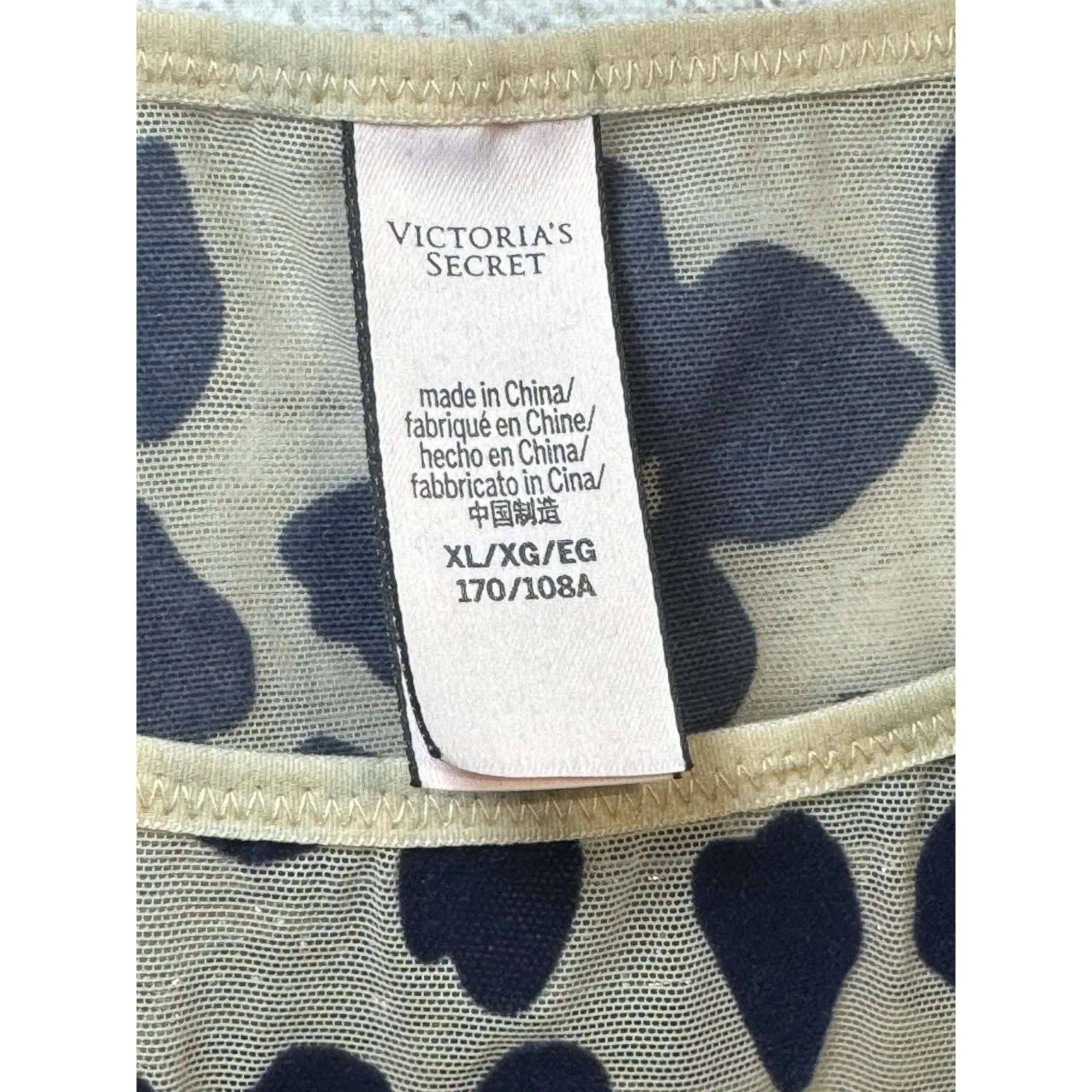 NWOT Victoria's Secret Thong Bodysuit High Neck BLACK PINK HEART Velour Size XL - Image 3