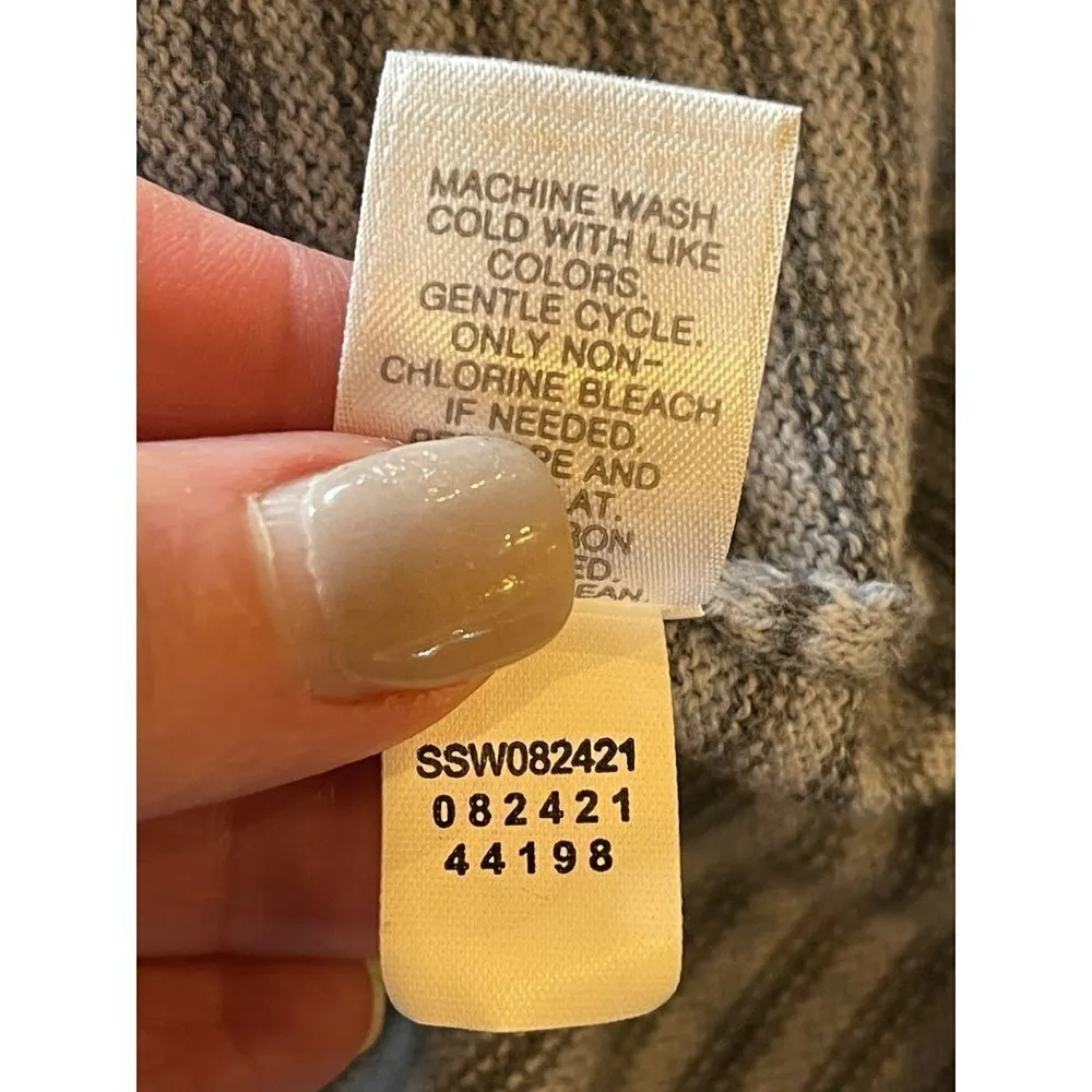 J. Jill Pure Jill Blue Striped‎ Cashmere Blend Asymmetric Hem Sweater Size S - Image 9