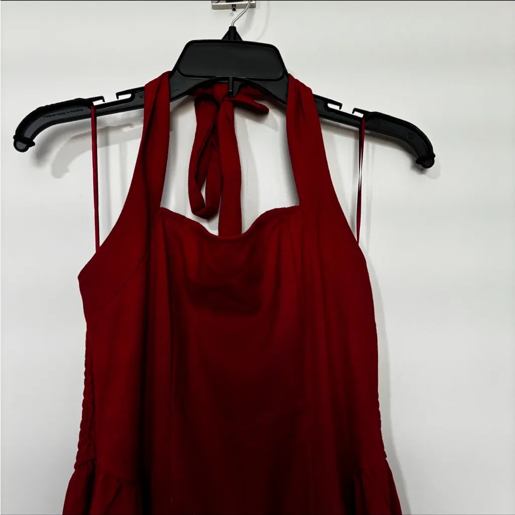 Petal & Pup Ramona Halterneck Midi Dress Size M Red - Image 2